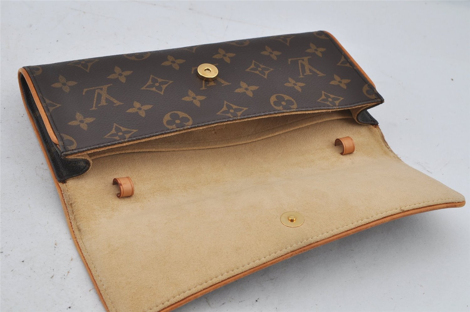 Authentic Louis Vuitton Monogram Pochette Twin GM Shoulder Bag M51852 LV 4140J