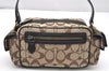 Authentic COACH Signature Shoulder Hand Bag Canvas Leather 40722 Brown 4141K