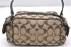 Authentic COACH Signature Shoulder Hand Bag Canvas Leather 40722 Brown 4141K