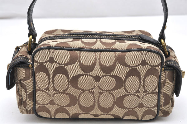 Authentic COACH Signature Shoulder Hand Bag Canvas Leather 40722 Brown 4141K
