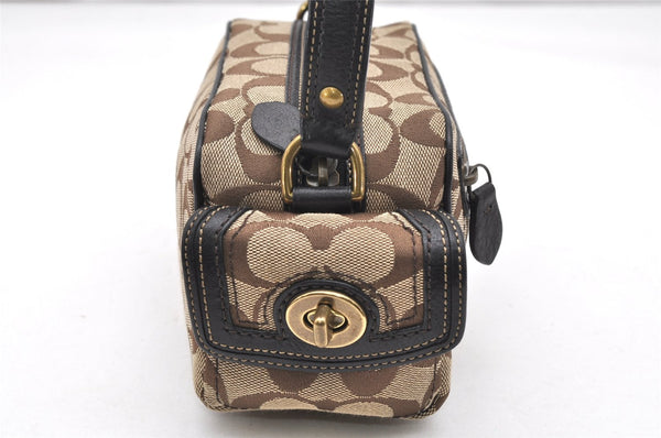 Authentic COACH Signature Shoulder Hand Bag Canvas Leather 40722 Brown 4141K