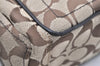 Authentic COACH Signature Shoulder Hand Bag Canvas Leather 40722 Brown 4141K