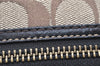 Authentic COACH Signature Shoulder Hand Bag Canvas Leather 40722 Brown 4141K
