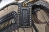 Authentic COACH Signature Shoulder Hand Bag Canvas Leather 40722 Brown 4141K