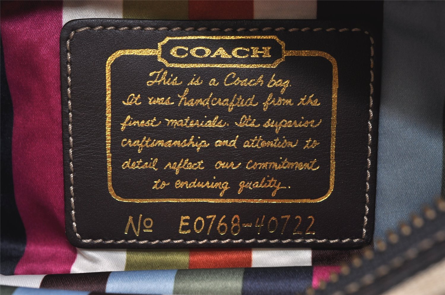 Authentic COACH Signature Shoulder Hand Bag Canvas Leather 40722 Brown 4141K