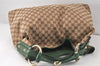 Auth GUCCI Horsebit Large Hobo Shoulder Bag GG Canvas Leather 114900 Brown 4142K