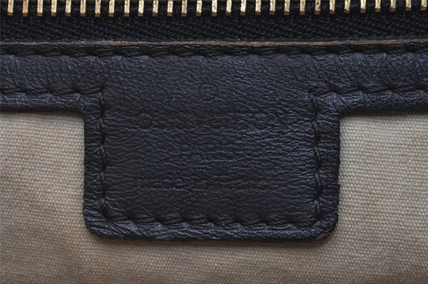 Authentic Louis Vuitton Monogram Mini Josephine GM Hand Bag Blue M92211 LV 4144I