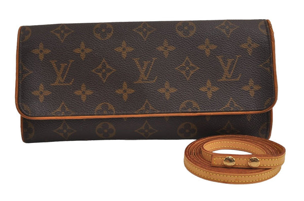 Authentic Louis Vuitton Monogram Pochette Twin GM Shoulder Bag M51852 LV 4144J