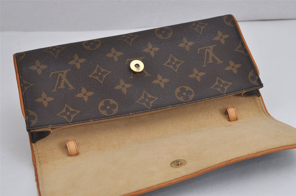 Authentic Louis Vuitton Monogram Pochette Twin GM Shoulder Bag M51852 LV 4144J