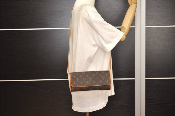 Authentic Louis Vuitton Monogram Pochette Twin GM Shoulder Bag M51852 LV 4144J