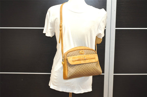 Authentic GUCCI Micro GG PVC Leather Shoulder Cross Body Bag Brown Junk 4145I