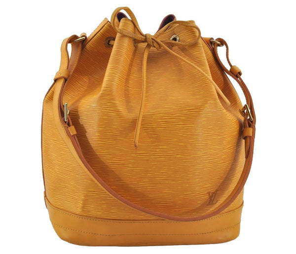 Authentic Louis Vuitton Epi Noe Shoulder Drawstring Bag Yellow M44009 LV 4146J