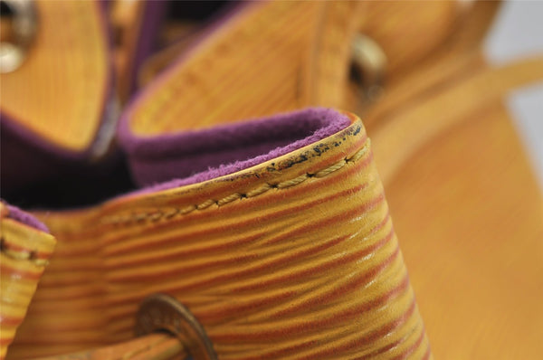 Authentic Louis Vuitton Epi Noe Shoulder Drawstring Bag Yellow M44009 LV 4146J