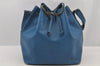 Authentic Louis Vuitton Epi Petit Noe Shoulder Drawstring Bag M44105 Blue 4148J