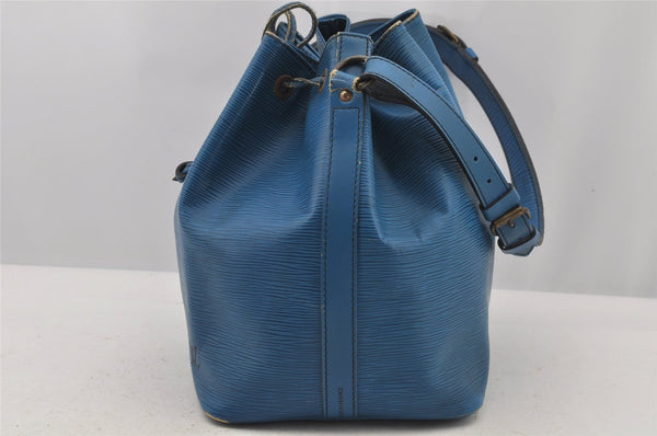 Authentic Louis Vuitton Epi Petit Noe Shoulder Drawstring Bag M44105 Blue 4148J