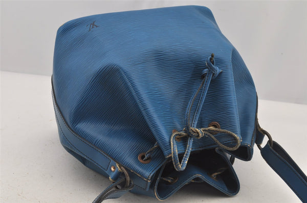 Authentic Louis Vuitton Epi Petit Noe Shoulder Drawstring Bag M44105 Blue 4148J