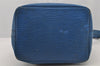 Authentic Louis Vuitton Epi Petit Noe Shoulder Drawstring Bag M44105 Blue 4148J