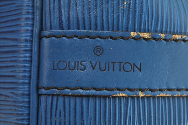Authentic Louis Vuitton Epi Petit Noe Shoulder Drawstring Bag M44105 Blue 4148J