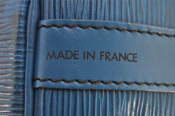 Authentic Louis Vuitton Epi Petit Noe Shoulder Drawstring Bag M44105 Blue 4148J