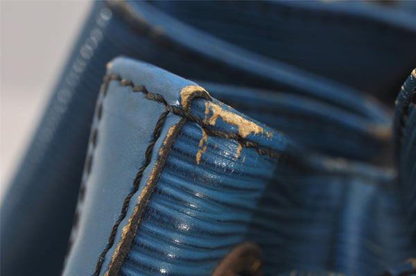 Authentic Louis Vuitton Epi Petit Noe Shoulder Drawstring Bag M44105 Blue 4148J