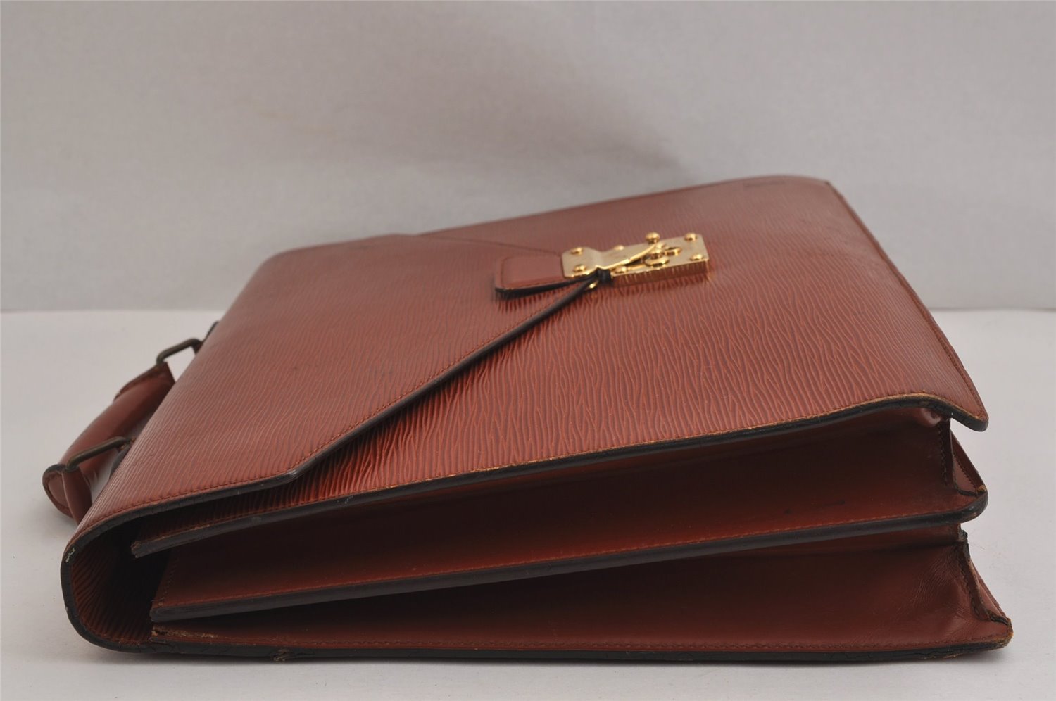 Authentic Louis Vuitton Epi Serviette Conseiller Briefcase Brown M54428 LV 4149J