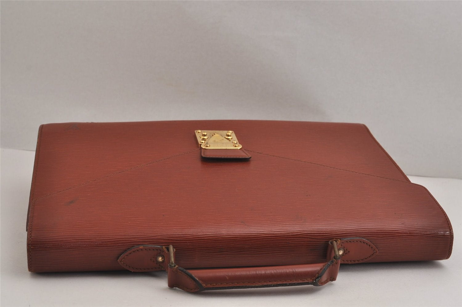 Authentic Louis Vuitton Epi Serviette Conseiller Briefcase Brown M54428 LV 4149J