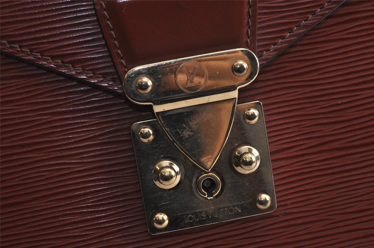 Authentic Louis Vuitton Epi Serviette Conseiller Briefcase Brown M54428 LV 4149J