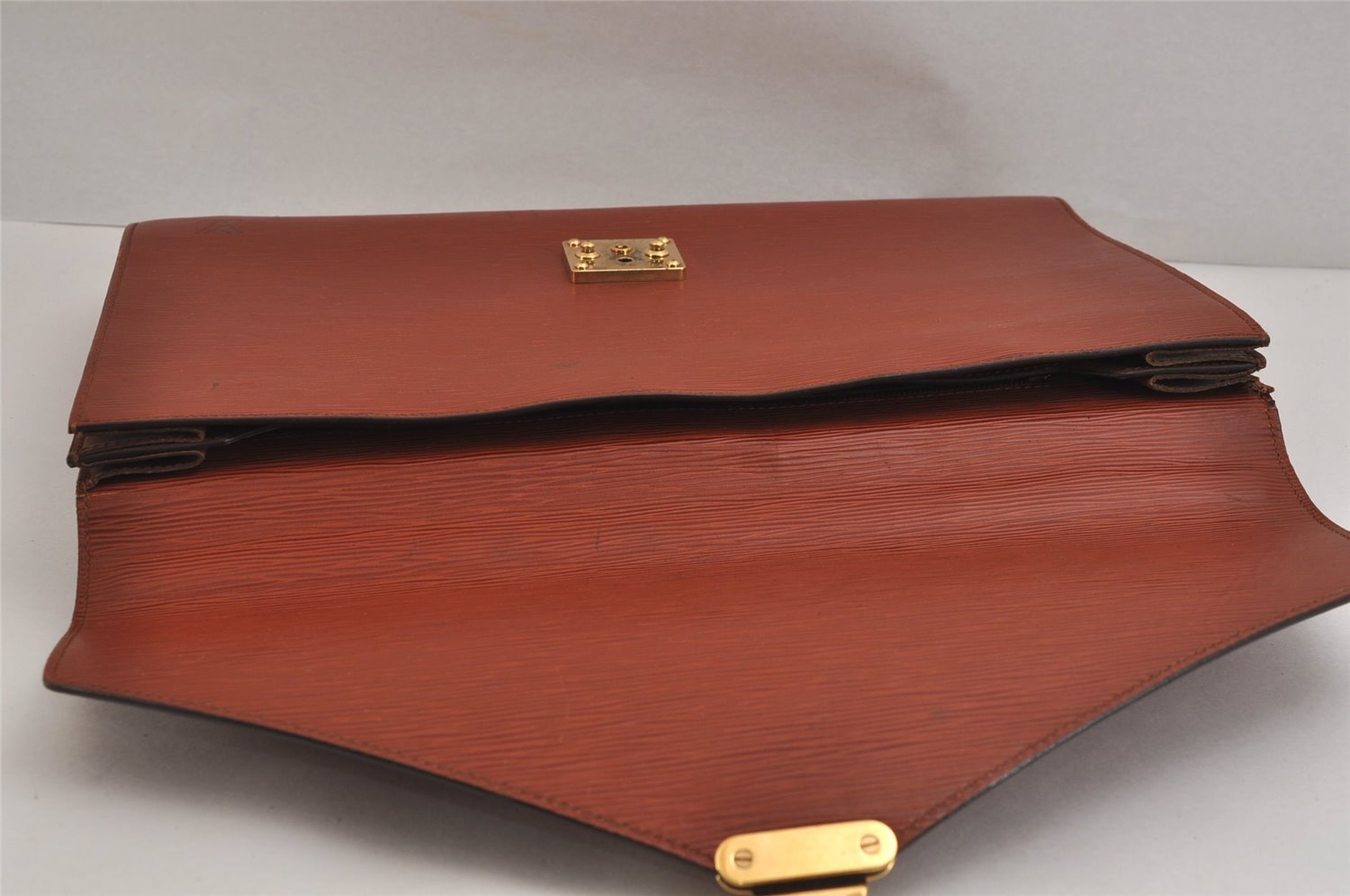 Authentic Louis Vuitton Epi Serviette Conseiller Briefcase Brown M54428 LV 4149J