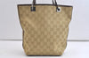 Authentic GUCCI Sherry Line Shoulder Tote Bag GG Canvas Leather Beige 4149K