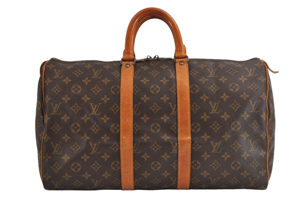 Authentic Louis Vuitton Monogram Keepall 45 Travel Boston Bag M41428 LV 4150J