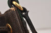 Authentic GUCCI Web Sherry Line Shoulder Bag GG PVC Leather Brown Junk 4150K