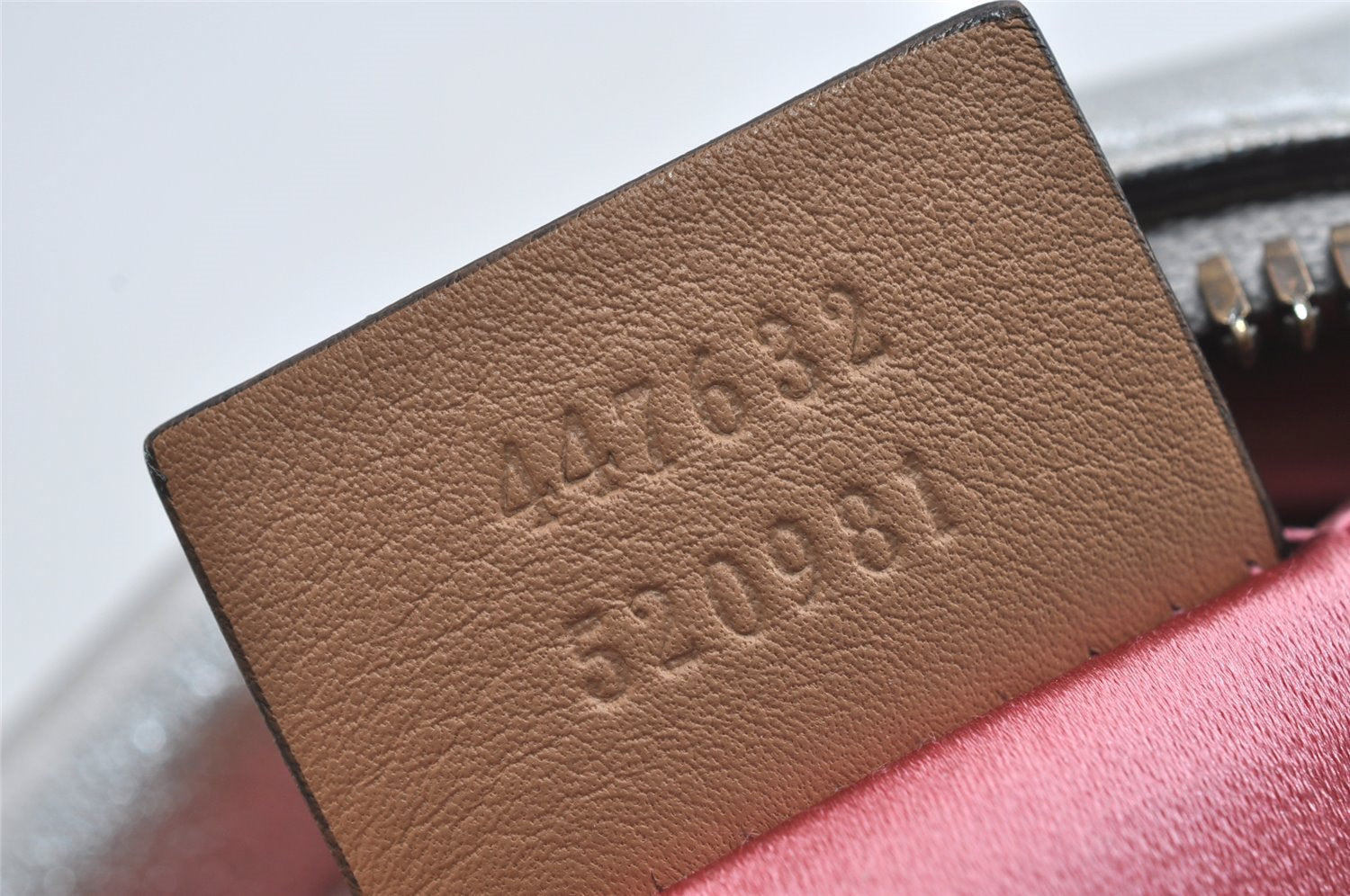 Authentic GUCCI GG Marmont Chain Shoulder Cross Bag Leather 447632 Silver 4151I