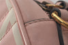 Authentic GUCCI GG Marmont Ghost Shoulder Cross Bag Leather 447632 Pink 4152I