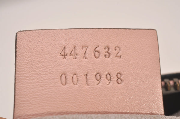 Authentic GUCCI GG Marmont Ghost Shoulder Cross Bag Leather 447632 Pink 4152I