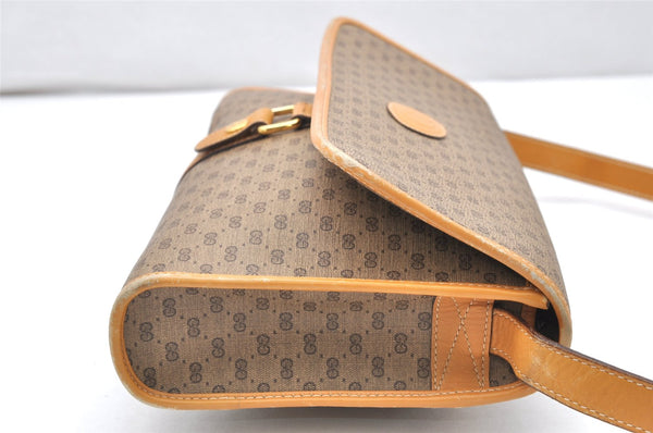 Authentic GUCCI Micro GG PVC Leather Shoulder Cross Body Bag Purse Brown 4152K