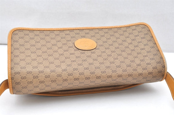 Authentic GUCCI Micro GG PVC Leather Shoulder Cross Body Bag Purse Brown 4152K