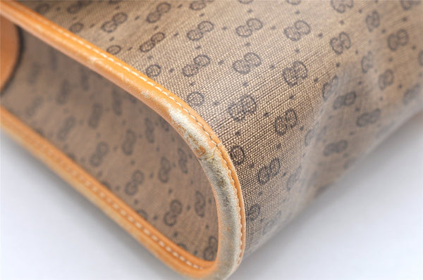Authentic GUCCI Micro GG PVC Leather Shoulder Cross Body Bag Purse Brown 4152K