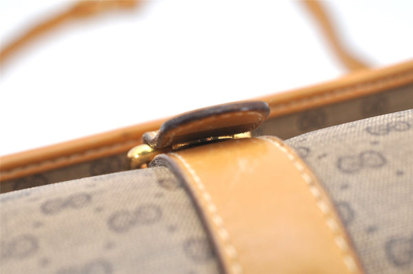 Authentic GUCCI Micro GG PVC Leather Shoulder Cross Body Bag Purse Brown 4152K