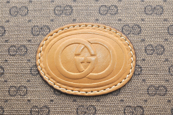 Authentic GUCCI Micro GG PVC Leather Shoulder Cross Body Bag Purse Brown 4152K