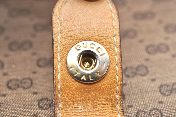 Authentic GUCCI Micro GG PVC Leather Shoulder Cross Body Bag Purse Brown 4152K