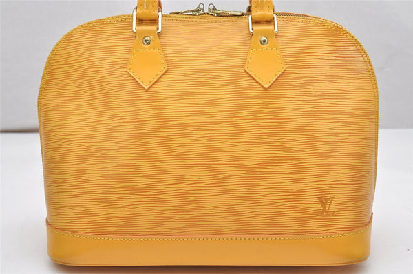 Authentic Louis Vuitton Epi Alma PM Hand Bag Yellow M52149 LV 4153K