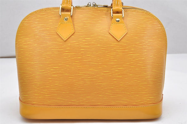 Authentic Louis Vuitton Epi Alma PM Hand Bag Yellow M52149 LV 4153K