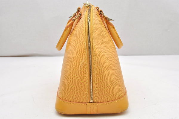 Authentic Louis Vuitton Epi Alma PM Hand Bag Yellow M52149 LV 4153K
