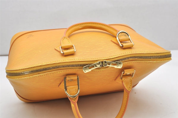 Authentic Louis Vuitton Epi Alma PM Hand Bag Yellow M52149 LV 4153K