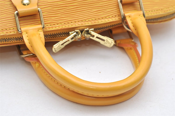 Authentic Louis Vuitton Epi Alma PM Hand Bag Yellow M52149 LV 4153K