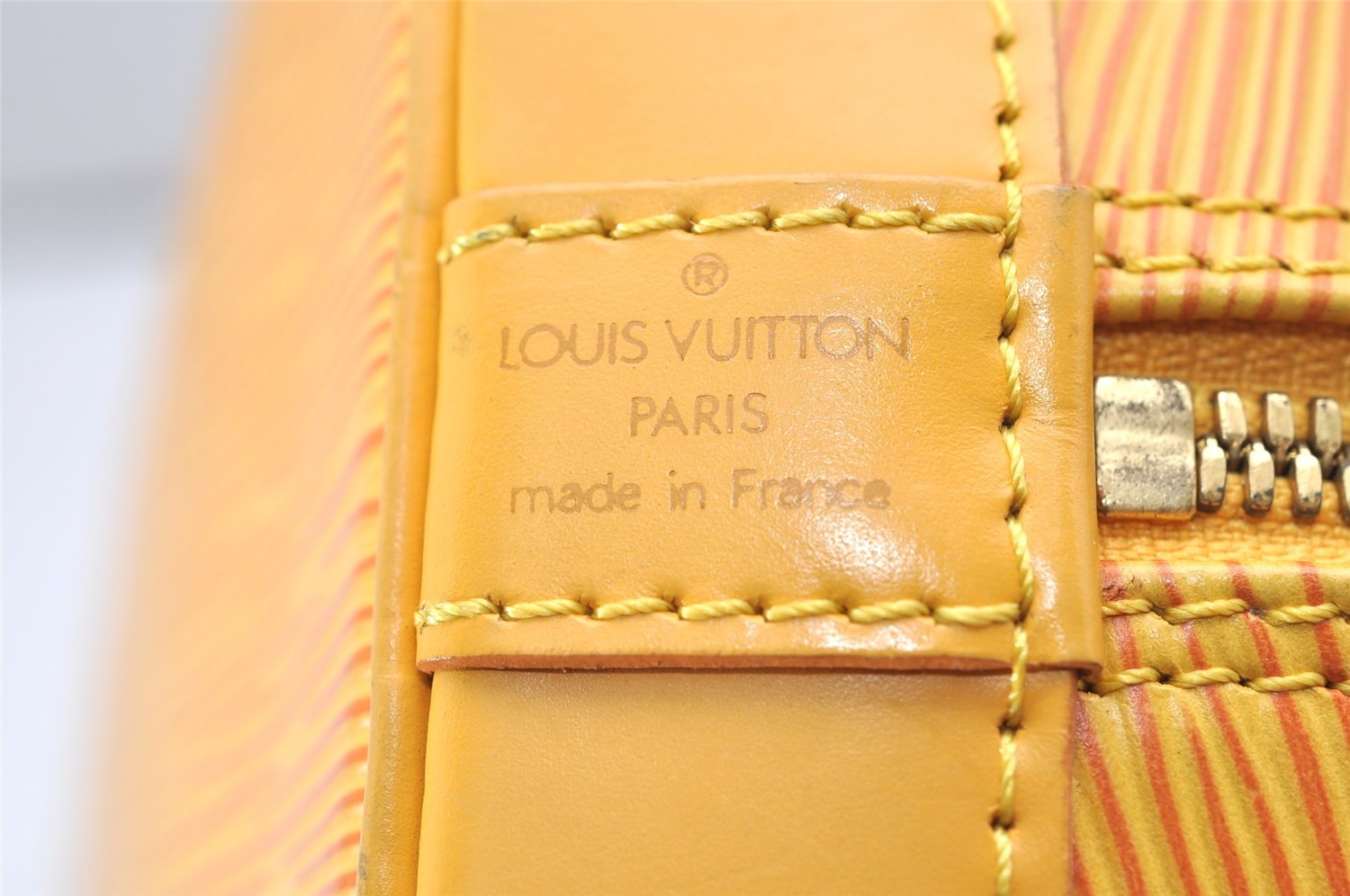 Authentic Louis Vuitton Epi Alma PM Hand Bag Yellow M52149 LV 4153K