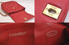 Authentic CHANEL Lamb Skin Matelasse Turnlock Chain Shoulder Bag Red Junk 4153M