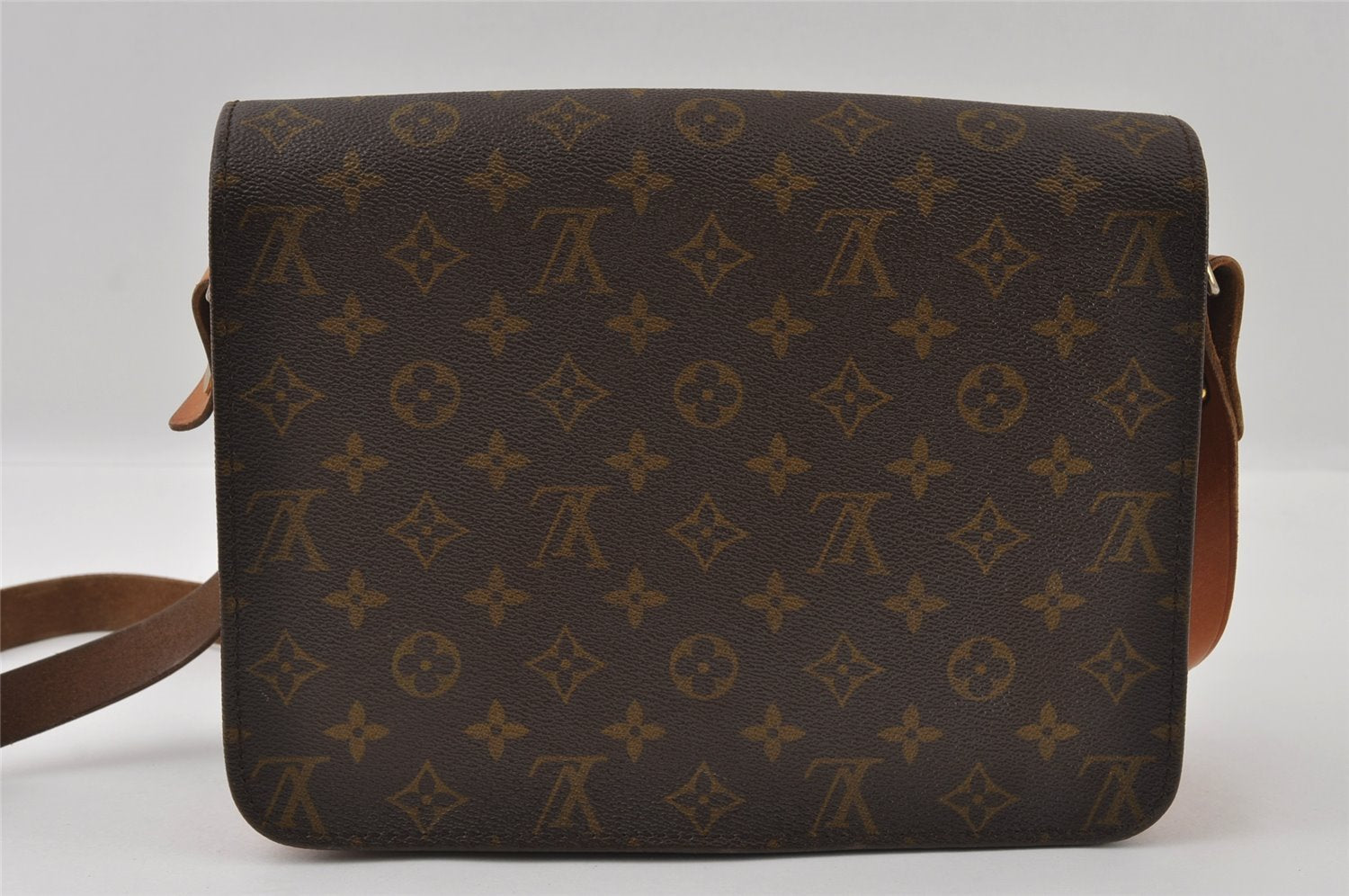 Authentic Louis Vuitton Monogram Cartouchiere GM Shoulder Bag Old Model 4154I