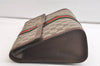 Authentic GUCCI Web Sherry Line Clutch Hand Bag GG PVC Leather Brown Junk 4154K