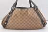 Authentic GUCCI GG Crystal Abbey Tote Bag GG PVC Leather 293578 Brown 4155J